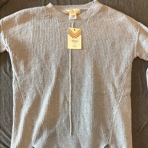 Pink Rose Heather Gray Knit Top